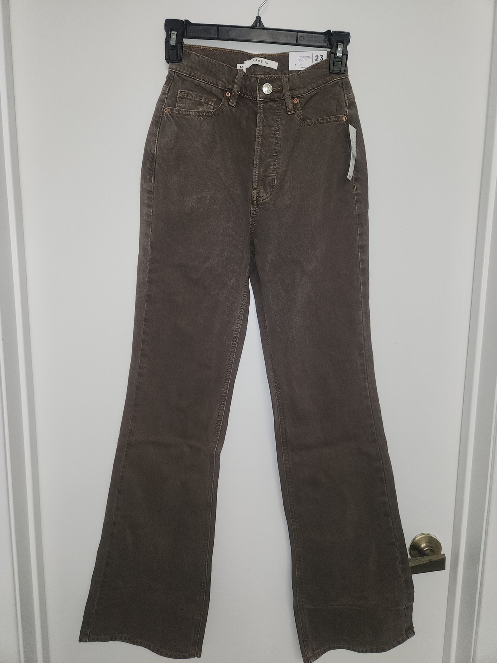 American Eagle Outfitters Women's Brown High-Rise Flared Jeans